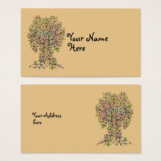 Levensloop - Spiralen bladeren vruchten 1 Visitekaartje (Voorkant /achterkant)