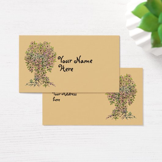 Levensloop - Spiralen bladeren vruchten 1 Visitekaartje (Bureau)