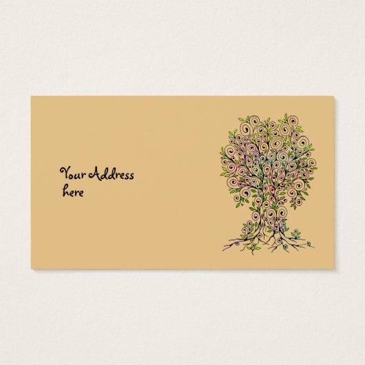 Levensloop - Spiralen bladeren vruchten 1 Visitekaartje (Achterkant)