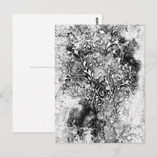 Levensloop - Spiralen laten gomstijl 1 achter Briefkaart (Voorkant / Achterkant)