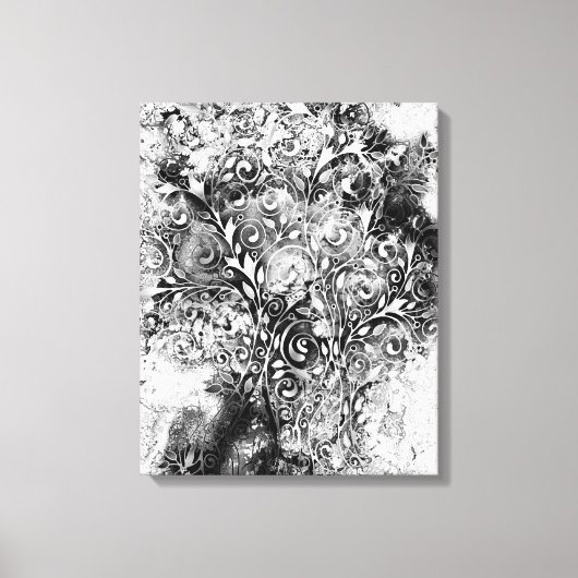 Levensloop - Spiralen laten gomstijl 1 achter Canvas Afdruk (Voorkant)