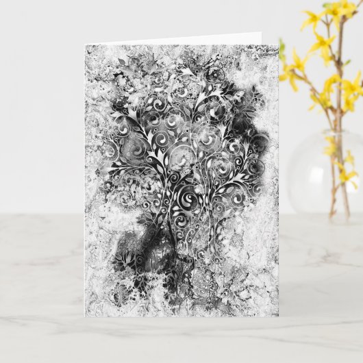 Levensloop - Spiralen laten gomstijl 1 achter Kaart (Gele Bloem)