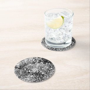 Levensloop - Spiralen laten gomstijl 1 achter Ronde Kartonnen Onderzetter