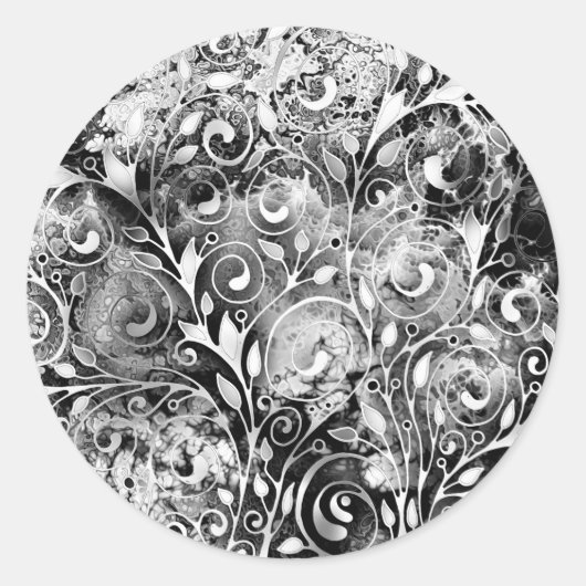 Levensloop - Spiralen laten gomstijl 1 achter Ronde Sticker (Voorkant)
