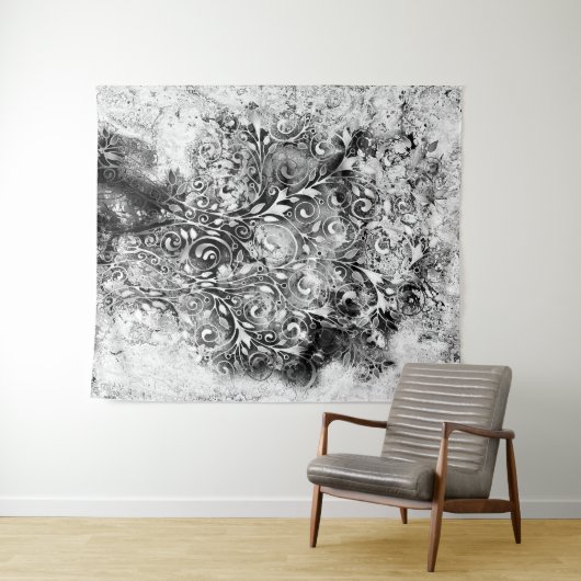 Levensloop - Spiralen laten gomstijl 1 achter Wandkleed (In Situ (horizontaal))