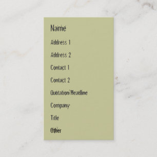 Levensloop / stamboom van Man Visitekaartje