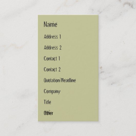 Levensloop / stamboom van Man Visitekaartje (Voorkant)