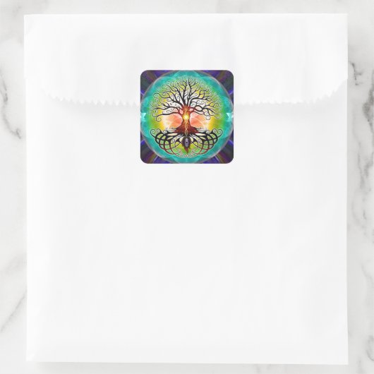 Levensloop Vierkante Sticker (Tas)