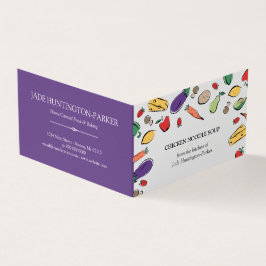 Levensmiddeldoppen - Paars Homemade Food Hang Labe Visitekaartje