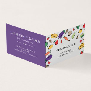 Levensmiddeldoppen - Paars Homemade Food Hang Labe Visitekaartje