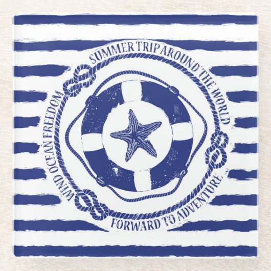 Levensmiddelen en zeeduivel glazen onderzetter (Voorkant)