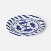 Levensmiddelen en zeeduivel papieren bordje (Gekanteld)