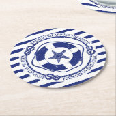 Levensmiddelen en zeeduivel ronde kartonnen onderzetter (Gebogen)