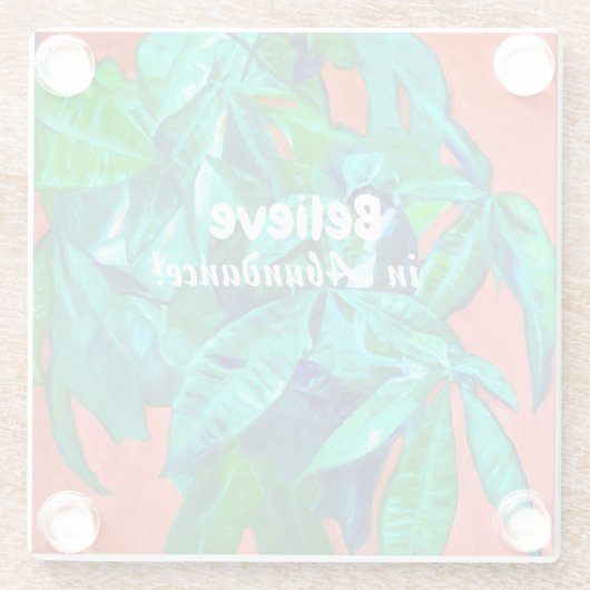 LEVENSMIDDELEN LEVENSMIDDELEN Onderzetter - Geloof Glazen Onderzetter (Achterkant)