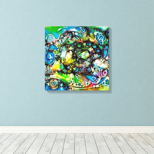 Levensmiddelen - neurografische artikelen 7 canvas afdruk (Insitu (Houten vloer))