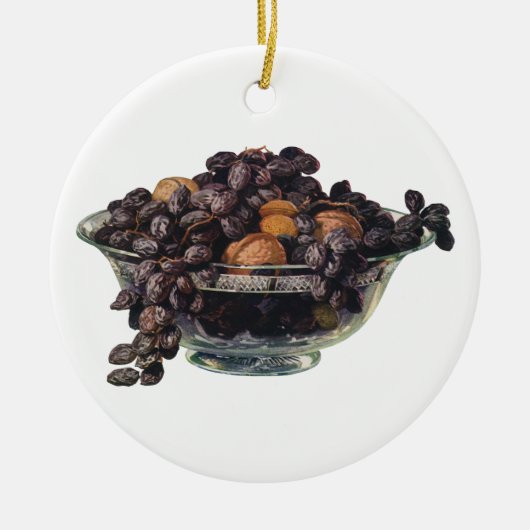 levensmiddelen, noten en amandelen, vruchten en n keramisch ornament (Voorkant)