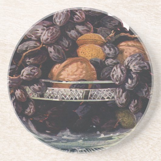 levensmiddelen, noten en amandelen, vruchten en n zandsteen onderzetter (Voorkant)