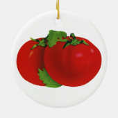  levensmiddelen, organisch rood ripe tomato keramisch ornament (Achterkant)