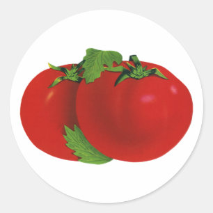 levensmiddelen, organisch rood ripe tomato ronde sticker