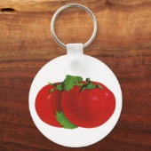  levensmiddelen, organisch rood ripe tomato sleutelhanger (Voorkant)