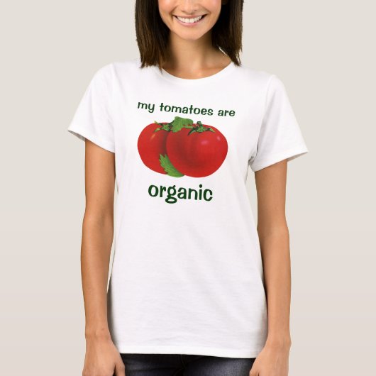  levensmiddelen, organisch rood ripe tomato t-shirt (Voorkant)