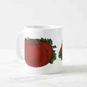 levensmiddelen, rijpe tomaten, groenten en fruit koffiemok (Voorkant links)