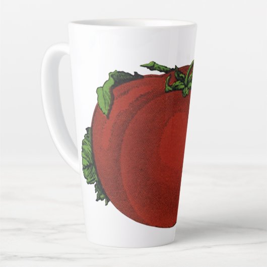  levensmiddelen, rijpe tomaten, groenten en fruit latte mok (Linkerhoek)