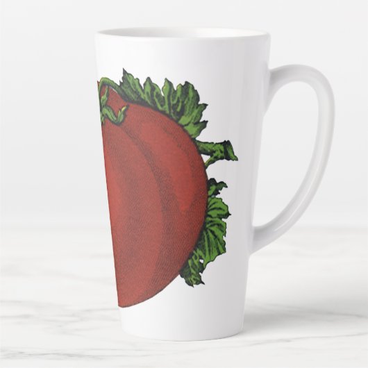 levensmiddelen, rijpe tomaten, groenten en fruit latte mok (Rechts)