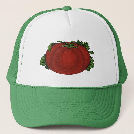  levensmiddelen, rijpe tomaten, groenten en fruit trucker pet (Voorkant)