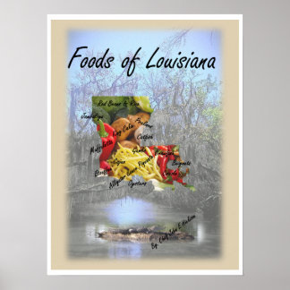 Levensmiddelen van Louisiana Poster