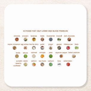 Levensmiddelen voor hoge bloeddruk Easy Natural Wa Kartonnen Onderzetters