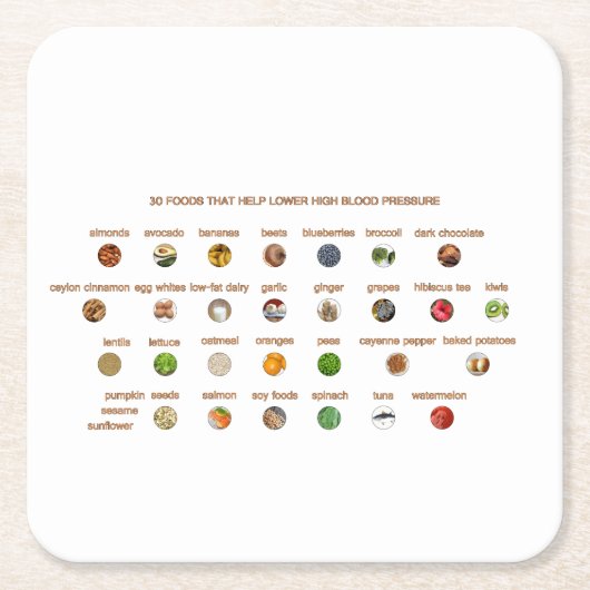 Levensmiddelen voor hoge bloeddruk Easy Natural Wa Kartonnen Onderzetters (Voorkant)
