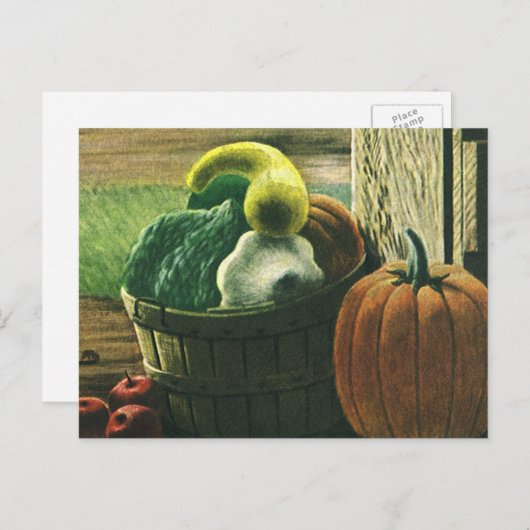 levensmiddelen, Winterpompoenen, pompoenen en app Briefkaart (Voorkant / Achterkant)