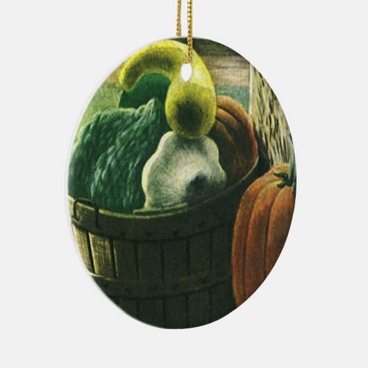 levensmiddelen, Winterpompoenen, pompoenen en app Keramisch Ornament (Rechts)