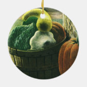 levensmiddelen, Winterpompoenen, pompoenen en app Keramisch Ornament (Achterkant)