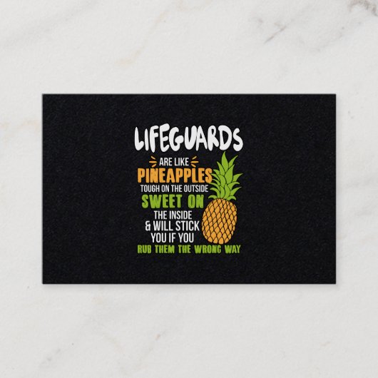 Levensmiddelen zijn als ananassen. visitekaartje (Voorkant)