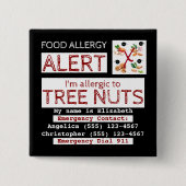 Levensmiddelenalarm Makkelijk bewerken Square Labe Vierkante Button 5,1 Cm (Voorkant)