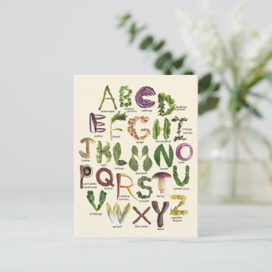 Levensmiddelenalfabet Briefkaart (Staand voorkant)