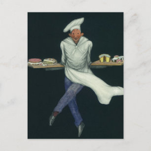  levensmiddelenbedrijven, banketker met bankdesser briefkaart