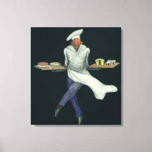 levensmiddelenbedrijven, banketker met bankdesser canvas afdruk