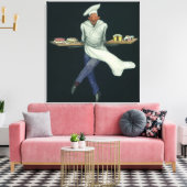  levensmiddelenbedrijven, banketker met bankdesser canvas afdruk (Insitu (Woonkamer))