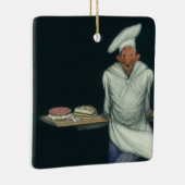 levensmiddelenbedrijven, banketker met bankdesser keramisch ornament (Rechts)