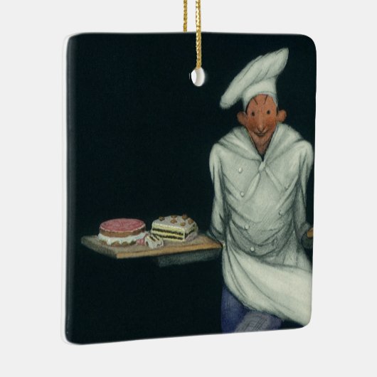  levensmiddelenbedrijven, banketker met bankdesser keramisch ornament (Rechts)