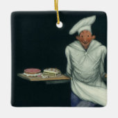 levensmiddelenbedrijven, banketker met bankdesser keramisch ornament (Voorkant)