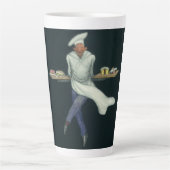 levensmiddelenbedrijven, banketker met bankdesser latte mok (Voorkant)