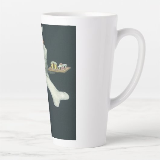 levensmiddelenbedrijven, banketker met bankdesser latte mok (Rechts)