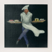 levensmiddelenbedrijven, banketker met bankdesser legpuzzel (Verticaal)