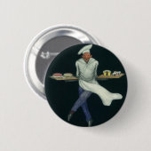 levensmiddelenbedrijven, banketker met bankdesser ronde button 5,7 cm (Voorkant /achterkant)