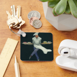 levensmiddelenbedrijven, banketker met bankdesser sleutelhanger