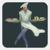 levensmiddelenbedrijven, banketker met bankdesser vierkante sticker (Voorkant)